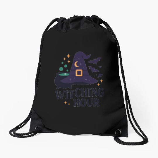 Witching Hour Night Scene Design Drawstring Bags