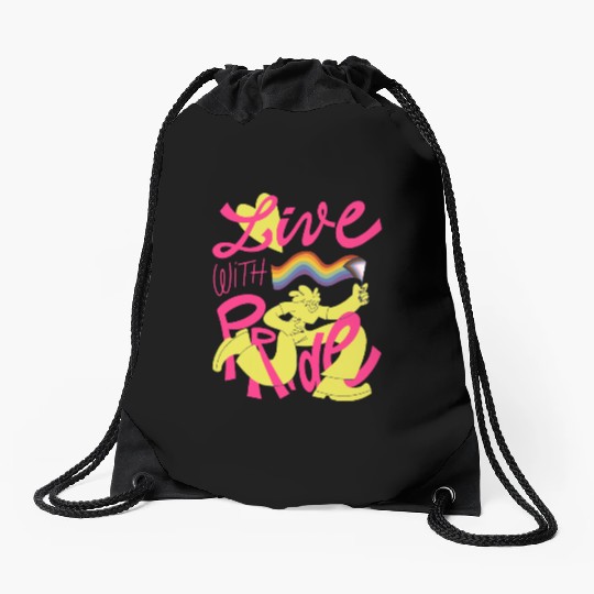 Live with Pride - LGBTQ+ Statement Drawstring Bags