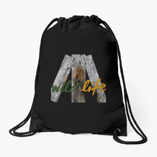 Wild Life Squirrel  Drawstring Bags