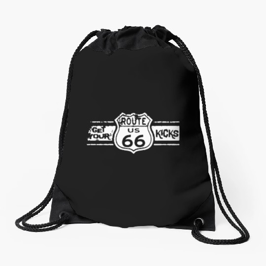 Get Your Kicks Route 66 Mechanics Work Classic Car Drawstring Bags