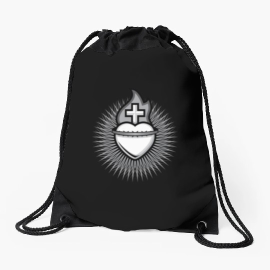 Sacred Heart Drawstring Bags