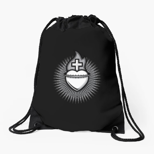 Sacred Heart Drawstring Bags