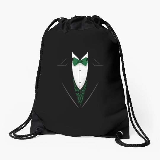 Green Tuxedo Drawstring Bags