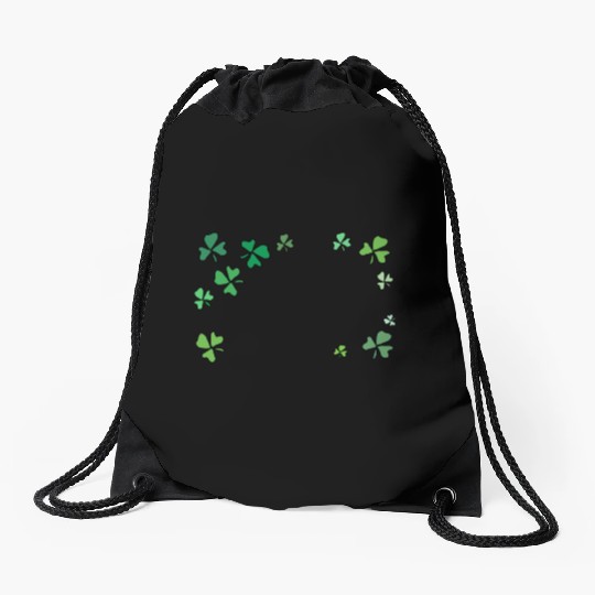 Dark green shamrocks, St Patrick's Drawstring Bags