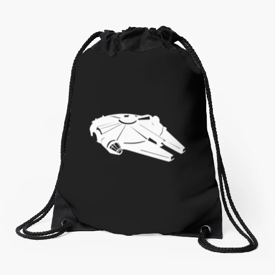 Millennium Falcon White Drawstring Bags