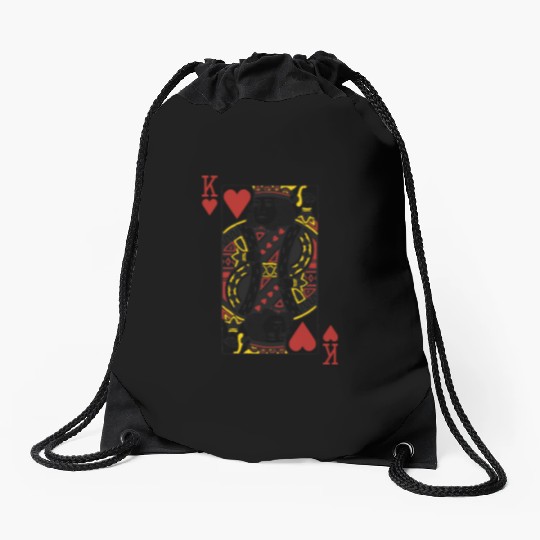 King of Hearts Drawstring Bags