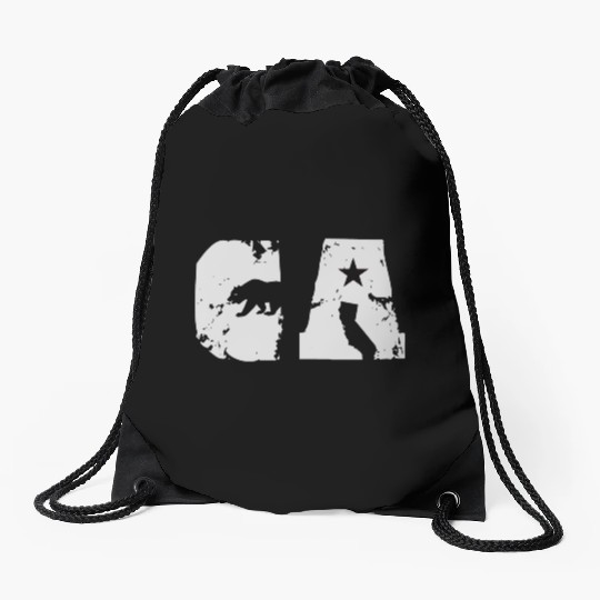 California Bear State Abbreviation Drawstring Bags