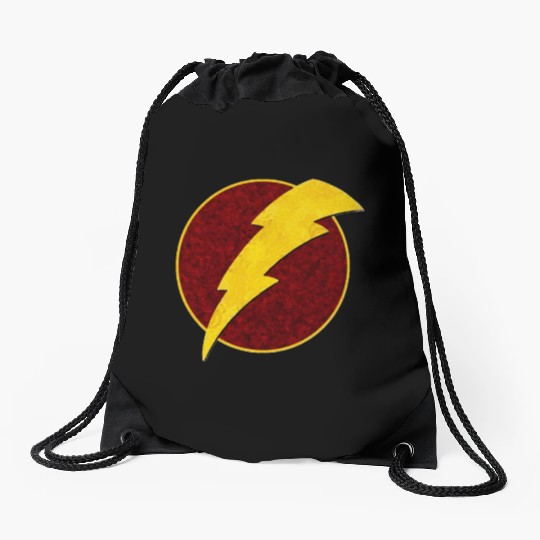 Retro Super Hero Lightning Bolt Drawstring Bags