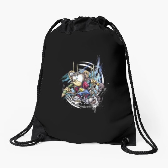 the graphic monkey Drawstring Bags
