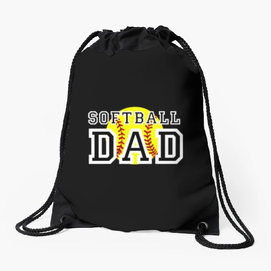 Softball Dad Drawstring Bags