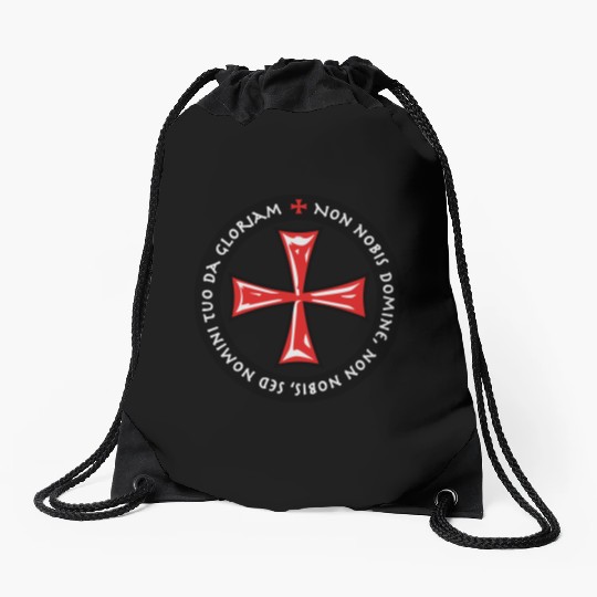 Cross Knights Templar Crusader non nobis domine Drawstring Bags