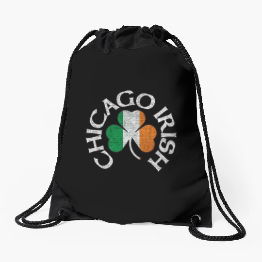 Chicago Irish Shamrock Apparel Drawstring Bags