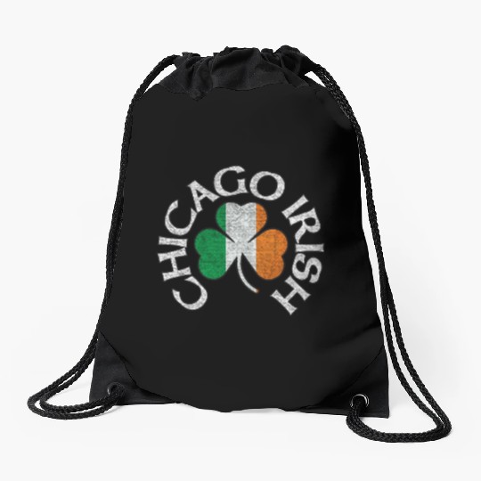 Chicago Irish Shamrock Apparel Drawstring Bags