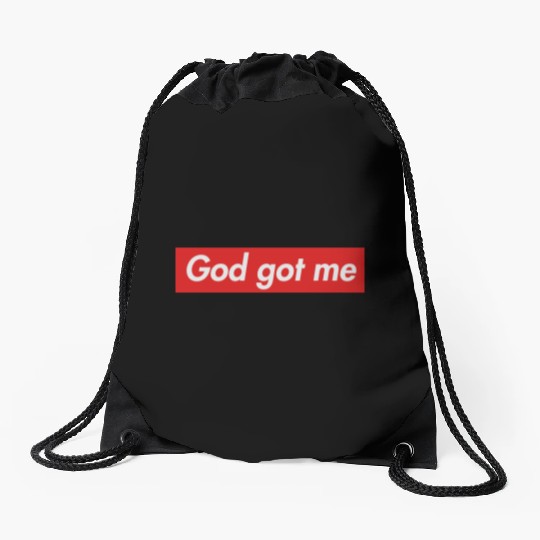 God got me Drawstring Bags