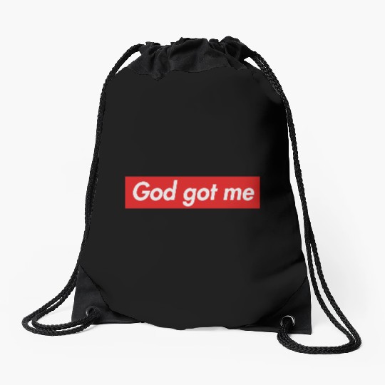 God got me Drawstring Bags