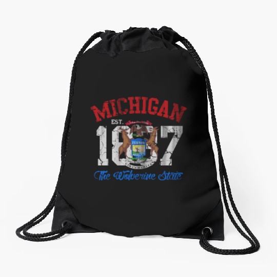 Michigan Wolverine State Drawstring Bags