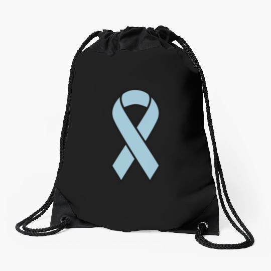 Light Blue Prostate Cancer Ribbon Drawstring Bags