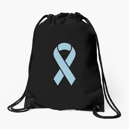 Light Blue Prostate Cancer Ribbon Drawstring Bags