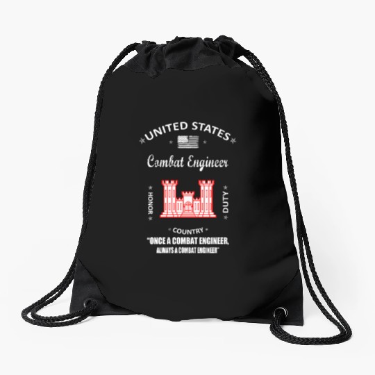 combat engineer, us army combat engineer, army com Drawstring Bags