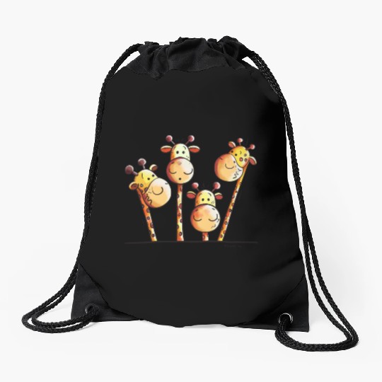 Giraffe Family - Giraffes - Kids - Comic -Gift Drawstring Bags