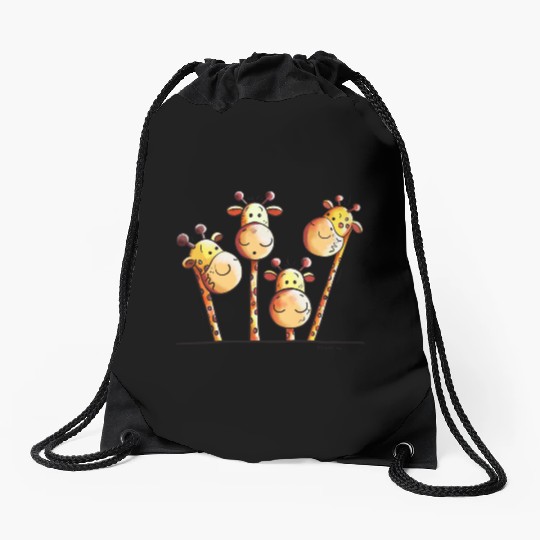 Giraffe Family - Giraffes - Kids - Comic -Gift Drawstring Bags