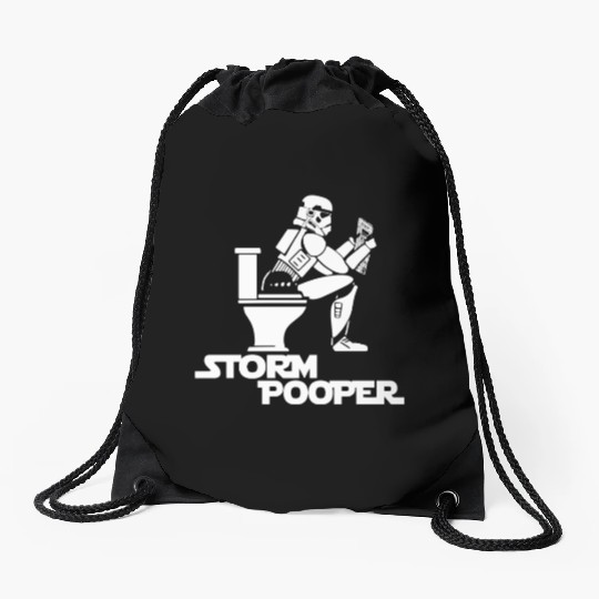 Storm Trooper Pooper Drawstring Bags