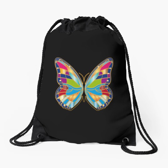 Butterfly patch Drawstring Bags