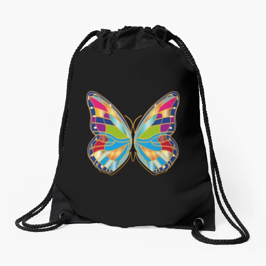 Butterfly patch Drawstring Bags