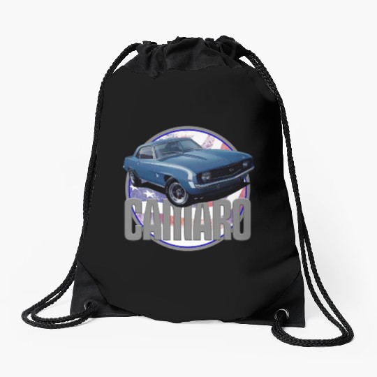 Bold Camaro in Blue Drawstring Bags