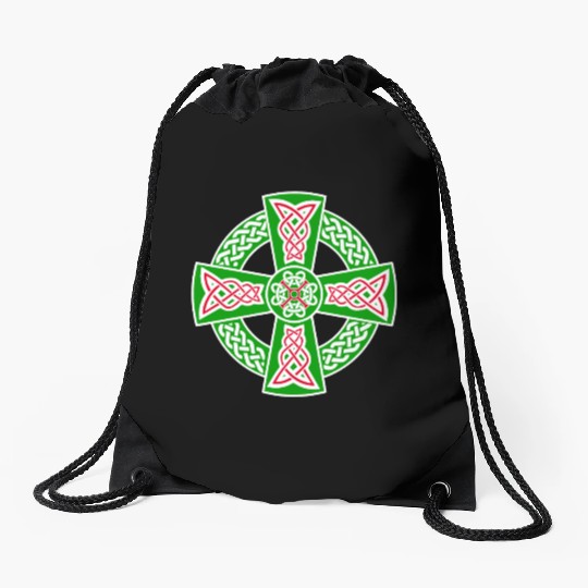 Celtic cross Drawstring Bags