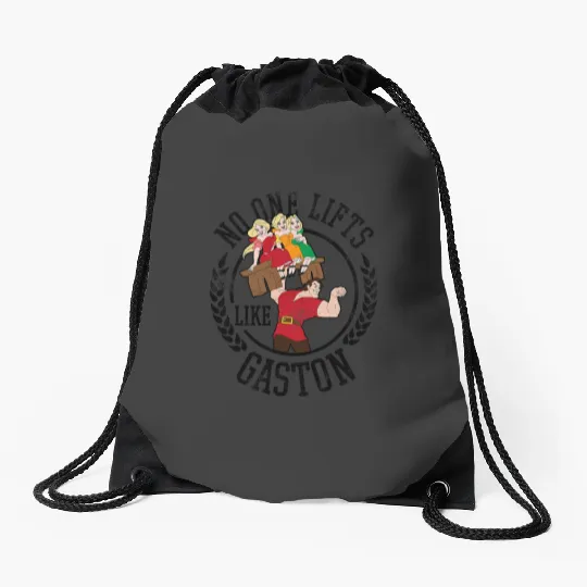Disney Beauty and the Beast No One Lifts Likes Gaston Badge Drawstring Bags