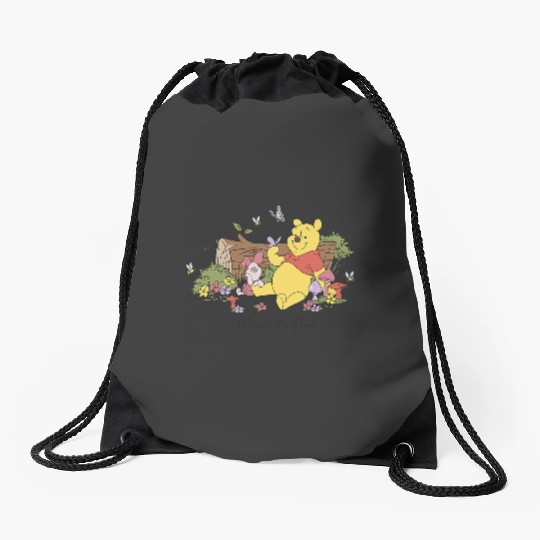 Disney Winnie The Pooh Piglet And Pooh Floral Butterfly Drawstring Bags