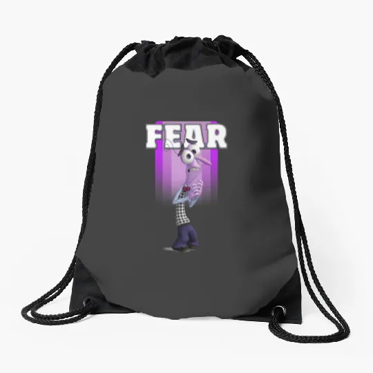 Disney Pixars Inside Out Riley's Fear Purple Character Logo Drawstring Bags