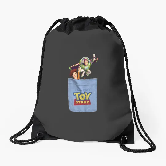 Disney Pixars Toy Story Buzz And Woody Mini Pocket Icon Logo Drawstring Bags