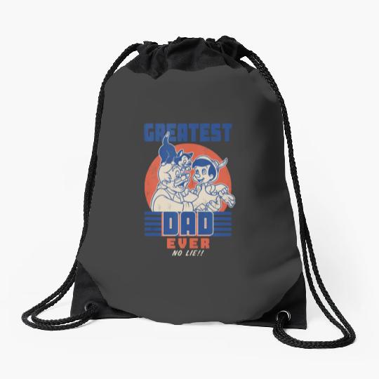 Disney Pinocchio and Geppetto Greatest Dad Ever No Lie Drawstring Bags
