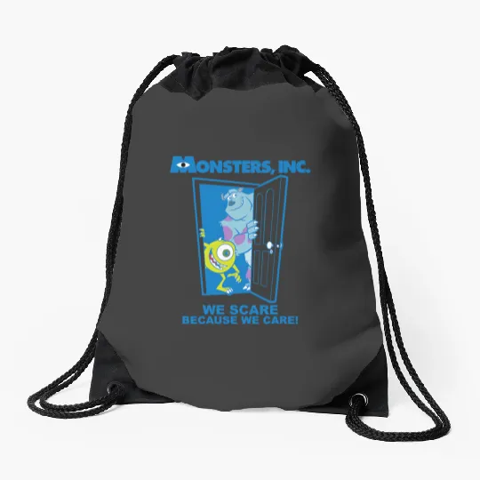 Disney Pixars Monsters Inc. We Scare Because We Care Drawstring Bags