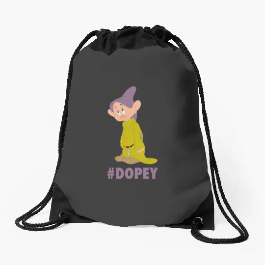 Disney Snow White Dopey Hashtag Portrait Drawstring Bags