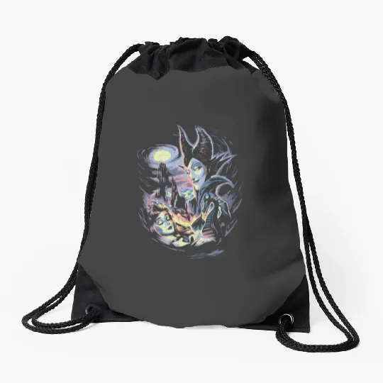 Disney Sleeping Beauty Maleficent Painting Graphic Drawstring Bags