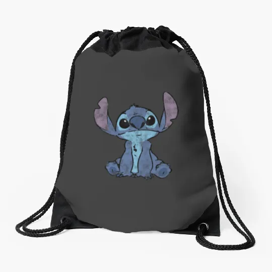 Disney Lilo Stitch Distressed Stitch Portrait Pullover Drawstring Bags