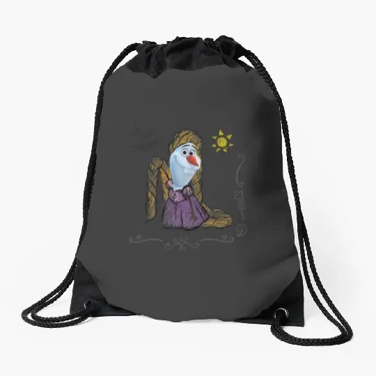 Disney Olaf Presents Rapunzel Costume Sketch Drawstring Bags