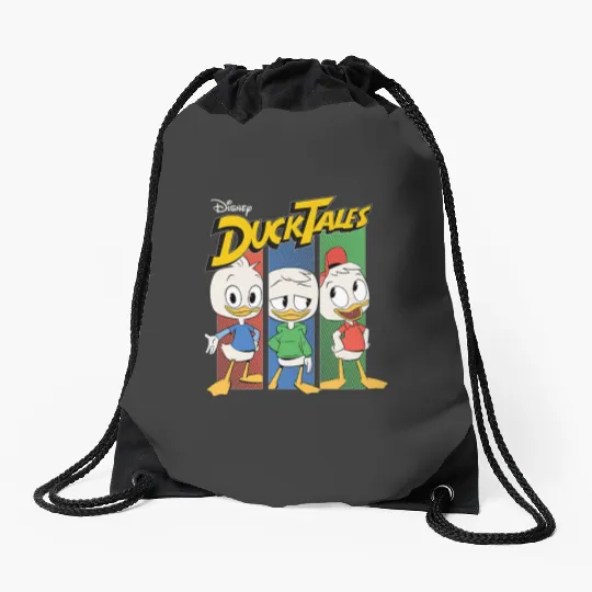 Disney DuckTales Dewey Huey Louie Vertical Panels Logo Drawstring Bags