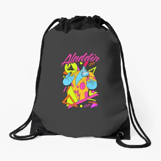 Disney Aladdin Genie 90s Style Retro Vintages Portrait Drawstring Bags