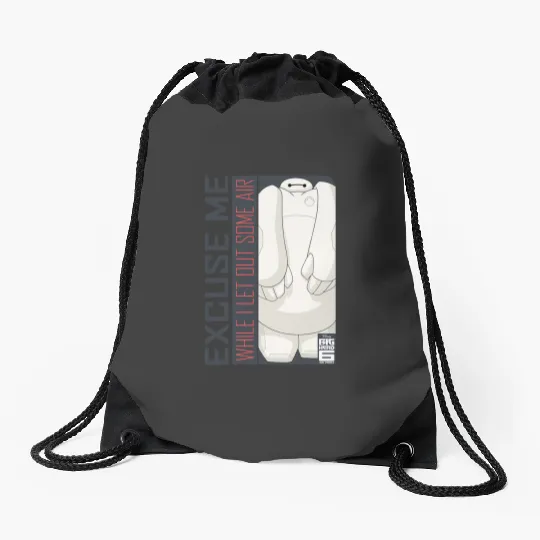 Disney Big Hero 6 TV Series Baymax Excuse Me Graphic Drawstring Bags