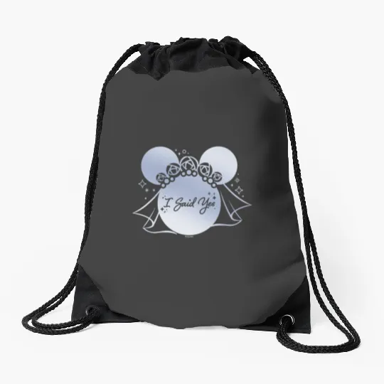 Disney I Said Yes Proposal Engagement Bridal Veil Minnie Drawstring Bags
