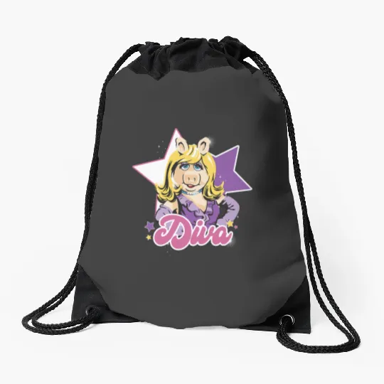 Disney The Muppets Miss Piggy Diva Portrait Drawstring Bags