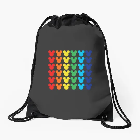 Disney Mickey Mouse Rainbow Icons Drawstring Bags