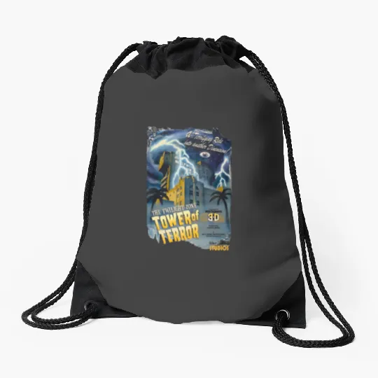 Retro Mickey And Friends Tower Of Terror Drawstring Bags, Mickey And Friends Drawstring Bags,  Disney Matching Trip 2024 Drawstring Bags.