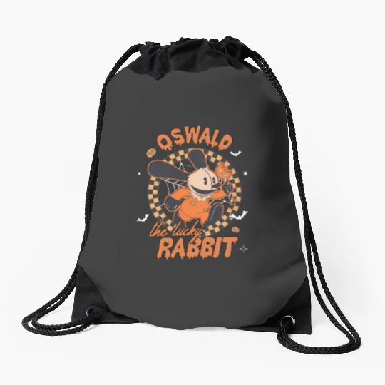 Retro Disney Oswald The Lucky Rabbit Halloween Drawstring Bags, Spooky Season Drawstring Bags