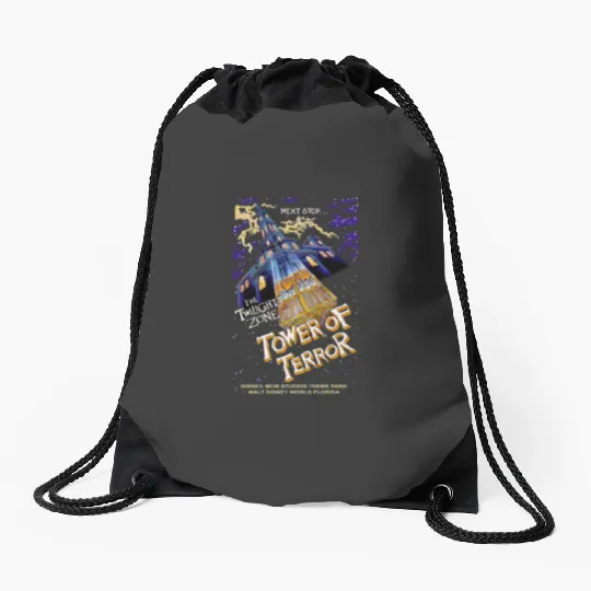 Vintage Tower Of Terror Drawstring Bags, Disney Rides Drawstring Bags, Disneyworld Disney Drawstring Bags, Hollywood Studios Drawstring Bags