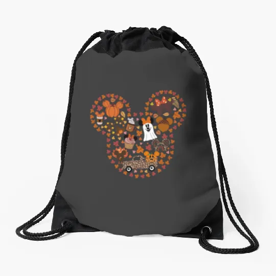 Disney Mickey Fall Vibes Drawstring Bags, Disney Fall Drawstring Bags